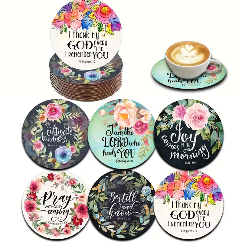 Coasters - Pray Without Ceasing set of 6 wooden
