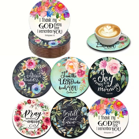 Coasters - Pray Without Ceasing set of 6 wooden