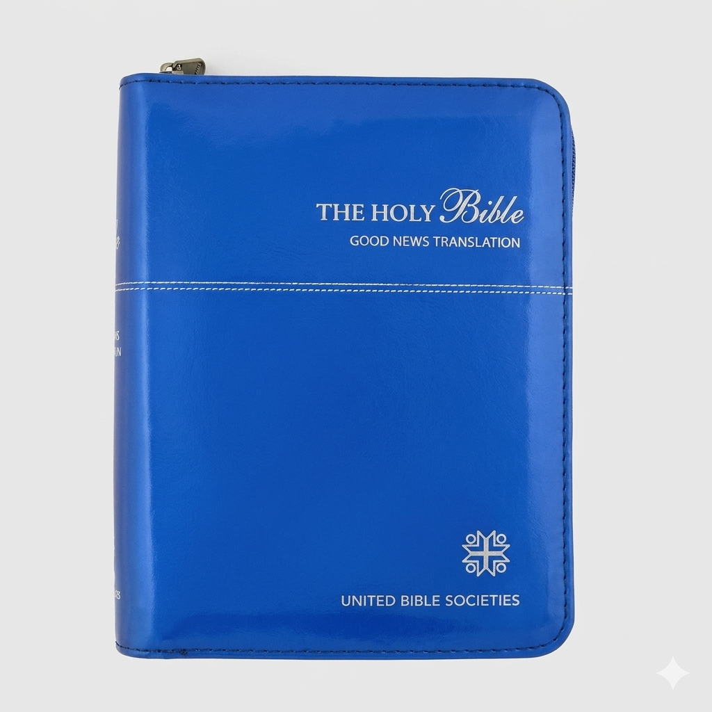 Good News - Compact Imitation Leather with Zip Blue
