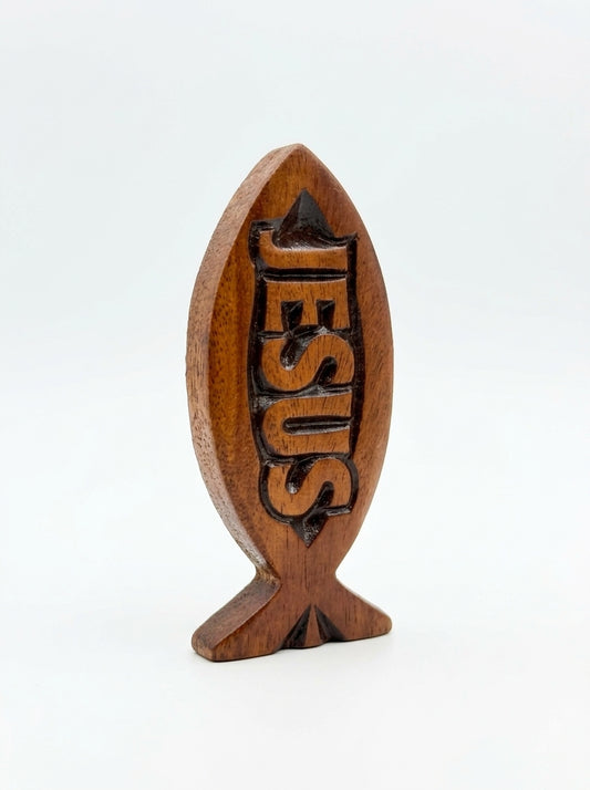 Magnet- Fish Shape (Jesus) Mahogany