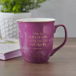Mug She Is Clothed Purple Ceramic