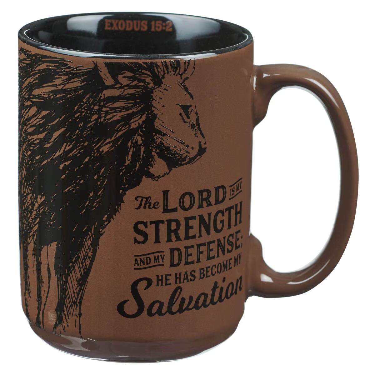 Lord is My Strength Walnut-Brown Ceramic Coffee Mug