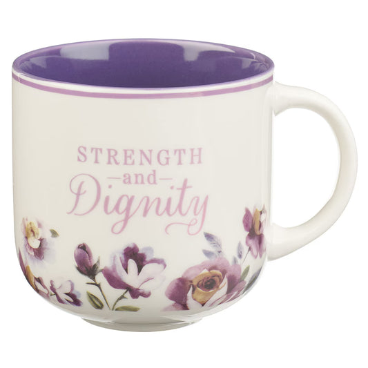 Mug Ceramic Strength and Dignity - Prov 31.25 - Purple