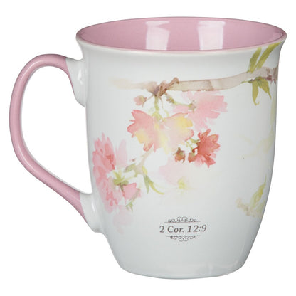 Mug Hummingbird My Grace Is Sufficient For You Pink