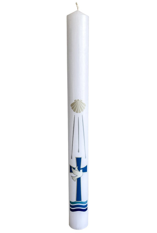 Baptism Candles Blue Cross - 30cmx2.8cm