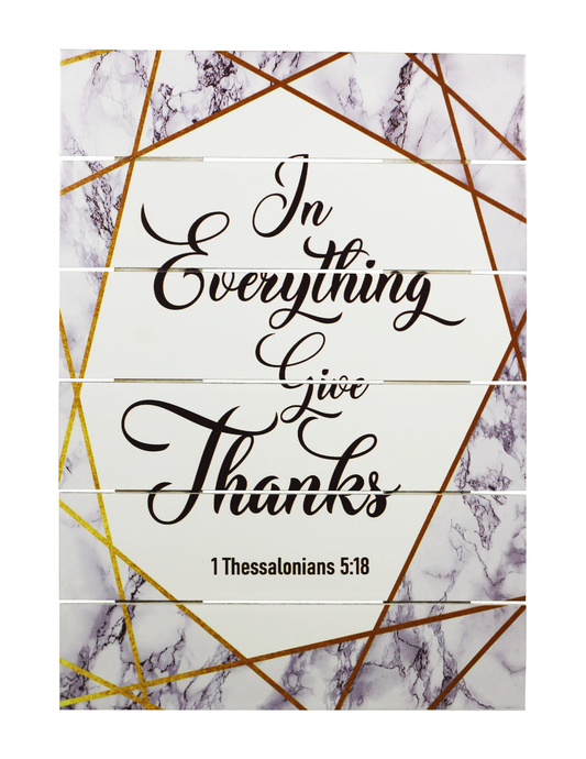 **Plaque Wood - In Everything Give Thanks (A4)