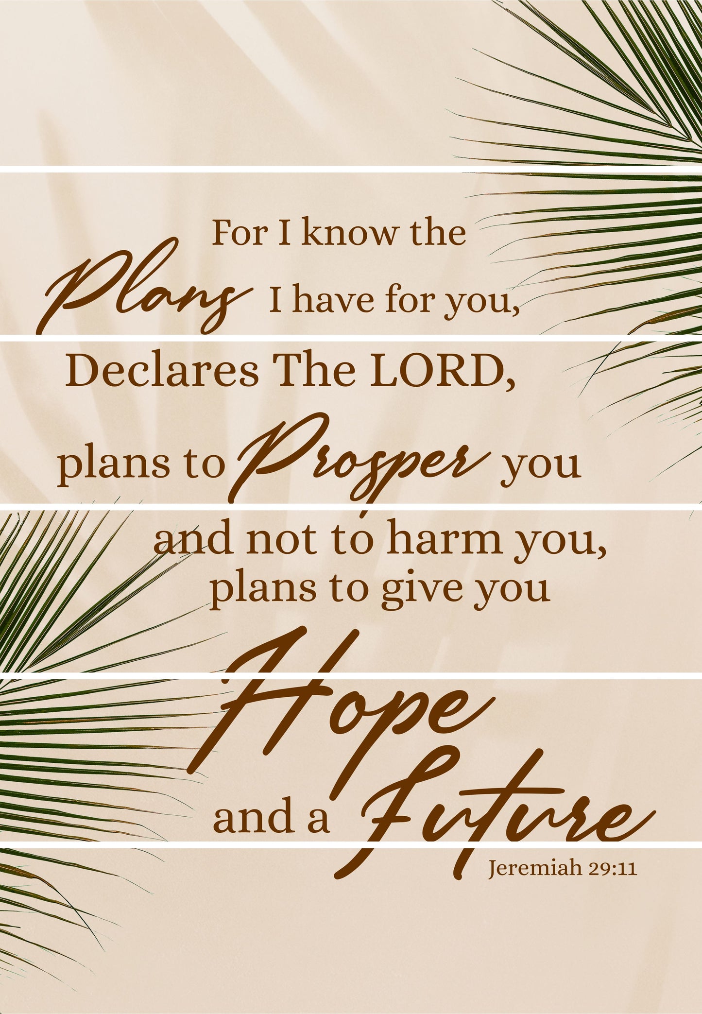 Plaque Wood - For I know the Plans