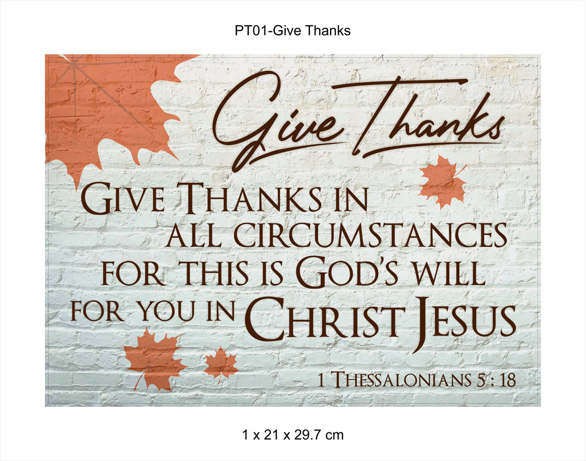 **Plaque Wood - Give Thanks... (A4)