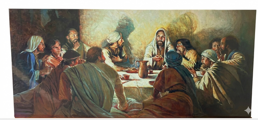 Plaque Wood - Last Supper Sitting Around 45Cm X 25Cm