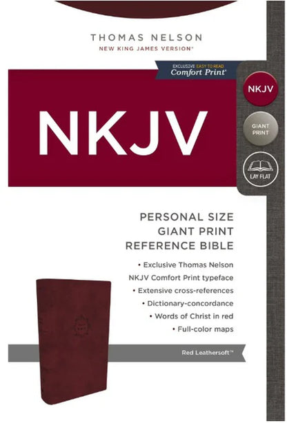 NKJV Reference Bible Giant Print Personal Size Burgundy Leathersoft