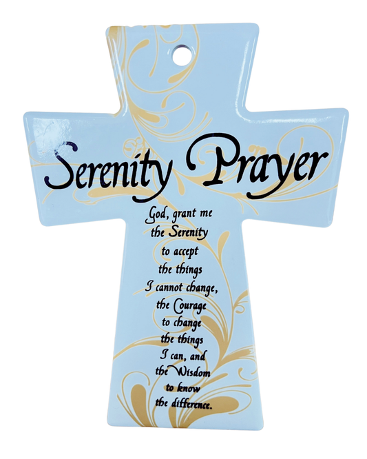 Ceramic Cross Wall /Stand - Serenity Prayer (13x18cm)