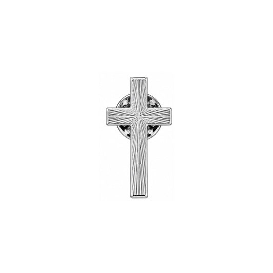 Lapel Cross (Silver) with Pattern 3.2x2.2cm