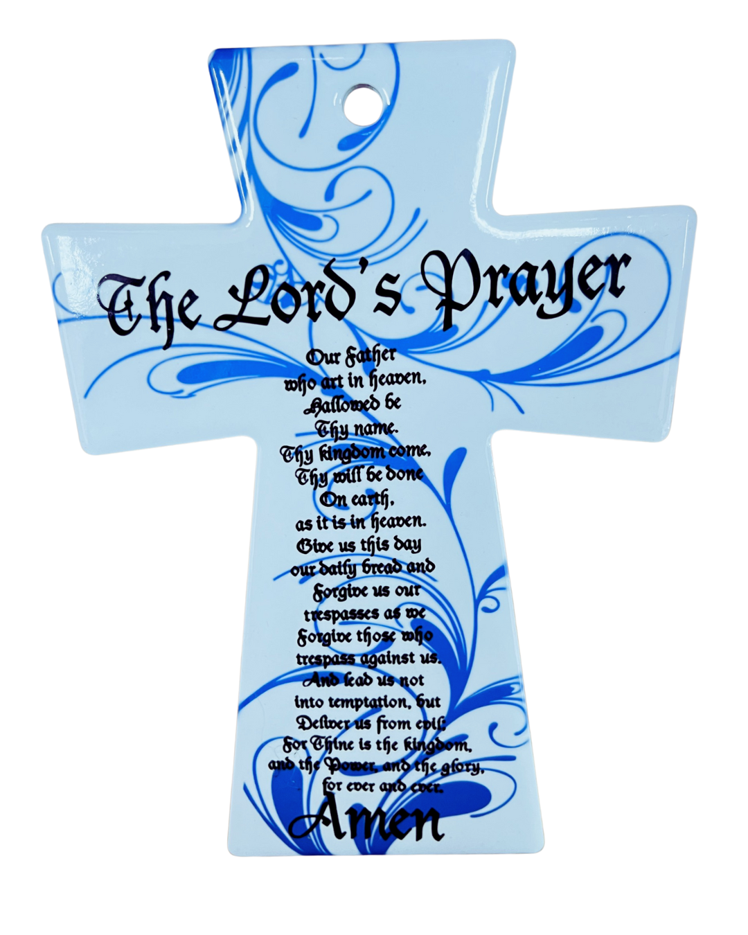 Ceramic Cross Wall/Stand - Lords Prayer (13x18cm)