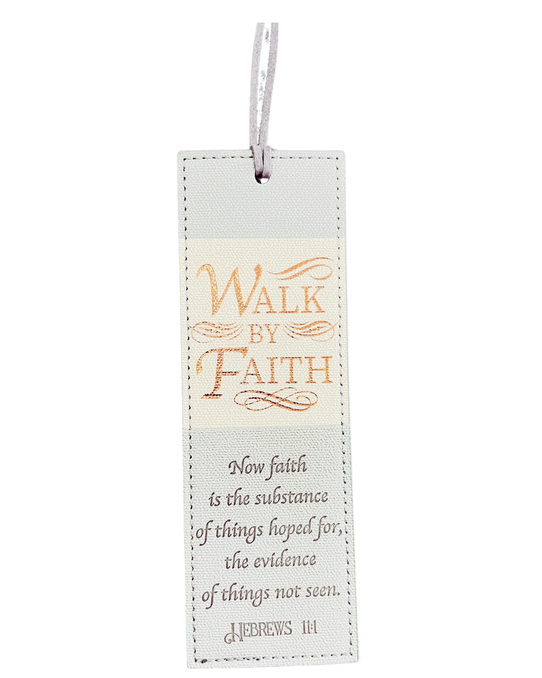 Bookmark Luxleather Grey - Walk by Faith