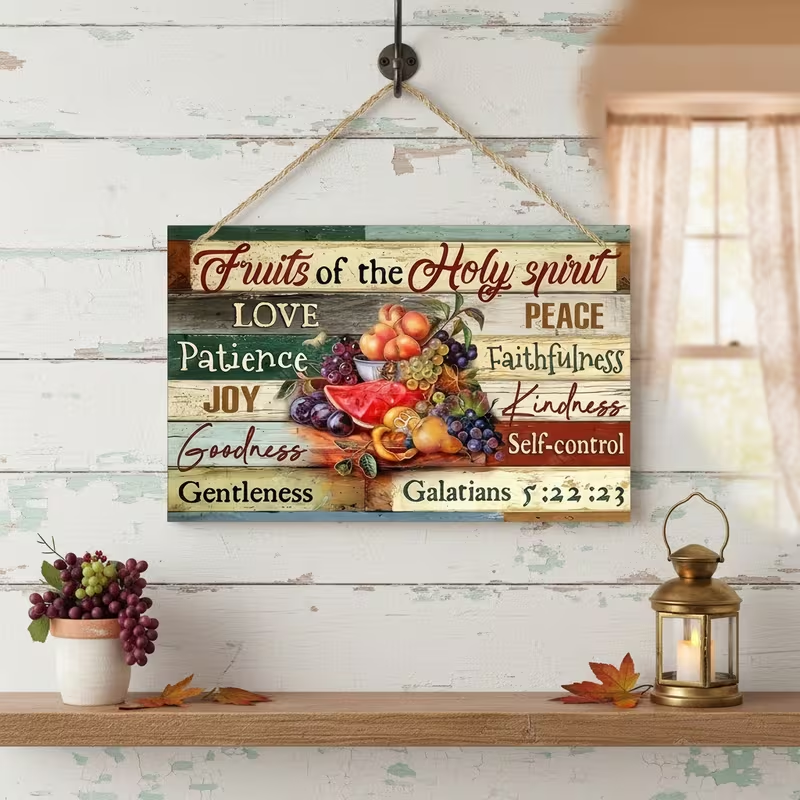 Fruit of the Spirit wooden plaque - 20x12cm