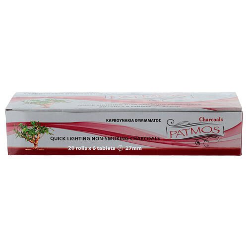 Charcoal Patmos (From Greece) 20 Rolls x 6 Tablets 27mm