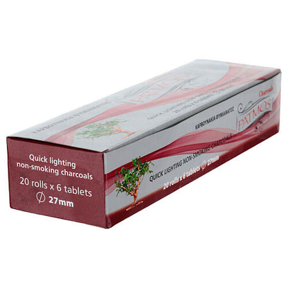 Charcoal Patmos (From Greece) 20 Rolls x 6 Tablets 27mm