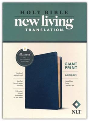 NLT Bible Compact G/P Filament Enabled Navy Lth/Like