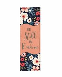 Bookmark Lux/Lth Pink Floral - Be Still and Know