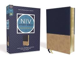 NIV  Study Bible Fully Rev Ed Full Colour Navy/Tan Leathersoft