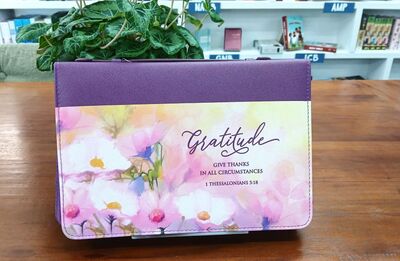 Gratitude Bible Cover Plum XL