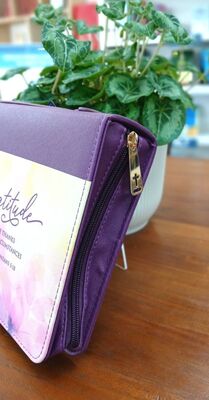 Gratitude Bible Cover Plum XL