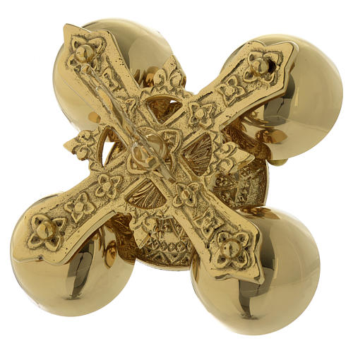 Liturgical bell with 4 sounds in gold-plated brass