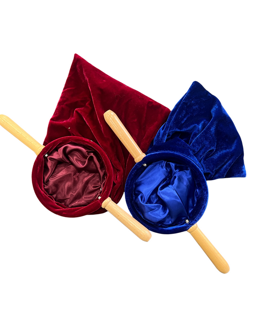 Offering Bag Velvet with wooden Handle