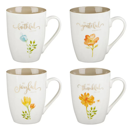 Mug Set Grateful Floral - 4/Set