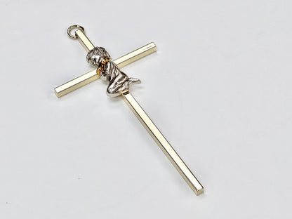 Cross Metal Hanging - Gold Tone - Plain/Boy/Girl