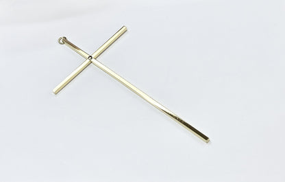 Cross Metal Hanging - Gold Tone - Plain/Boy/Girl