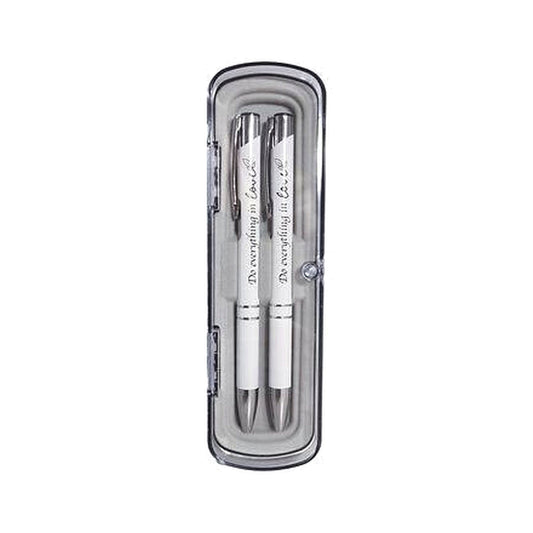 Pen and Pencil Set White Boxed - Do Everything in Love